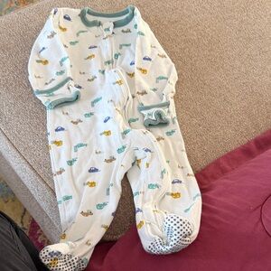 Cozy Kids Footie with Vehicle Print